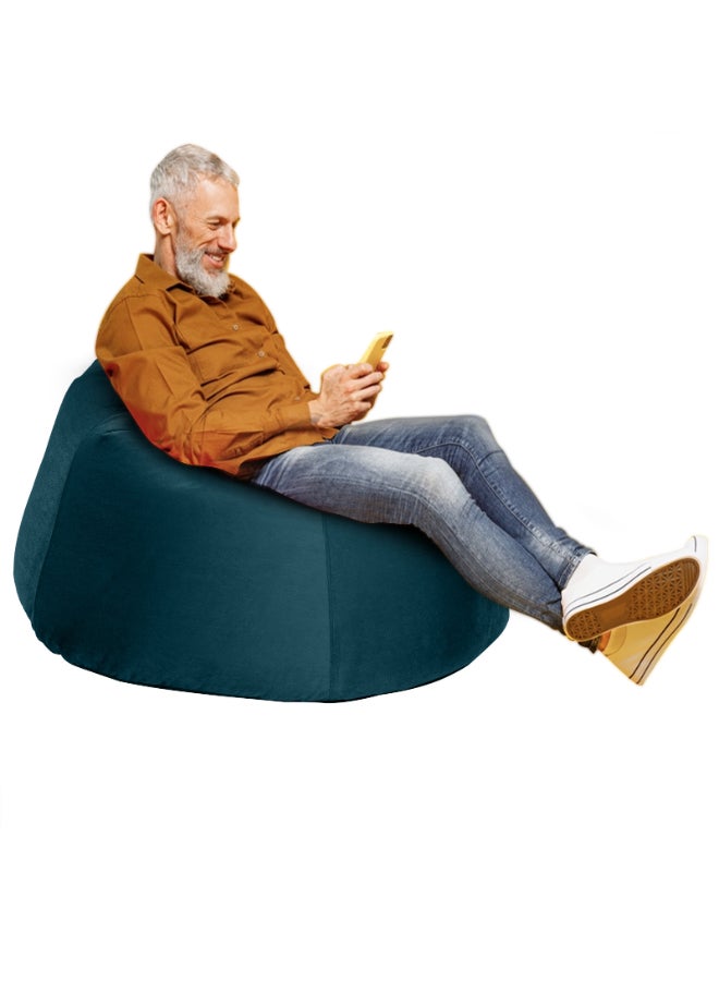 In-House Niklas | Velvet Bean Bag Chair Dark Turquoise Large - Image 1