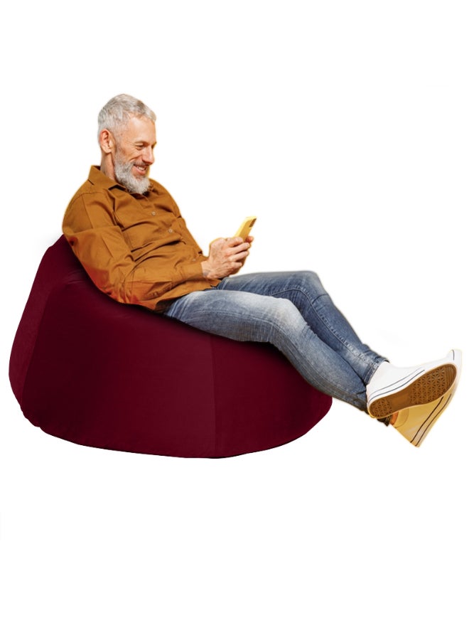 In-House - Niklas | Velvet Bean Bag Chair Burgundy Small - Image 1