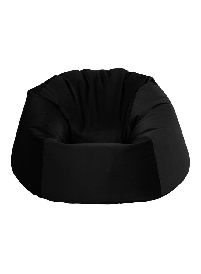 In-House Niklas | Velvet Bean Bag Chair Black Small - Image 2