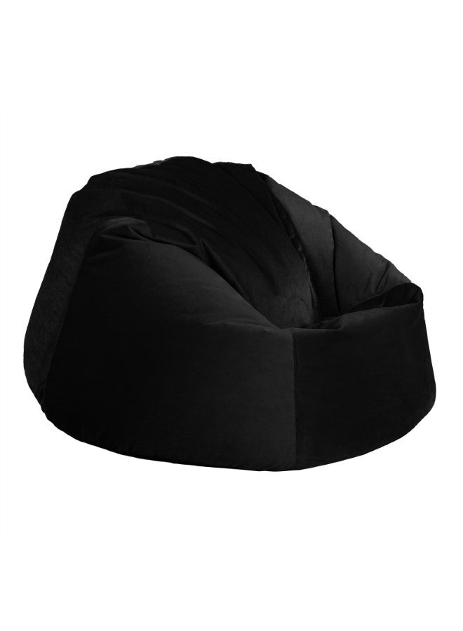 In-House Niklas | Velvet Bean Bag Chair Black Small - Image 3