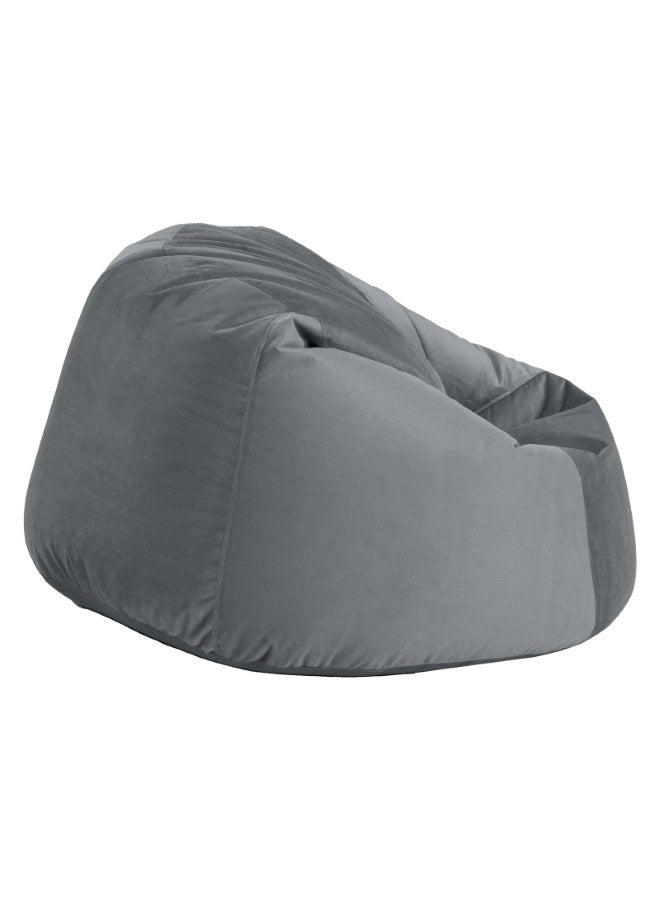 Niklas | Velvet Bean Bag Chair Grey Small - v1692788065/N24552457A_4