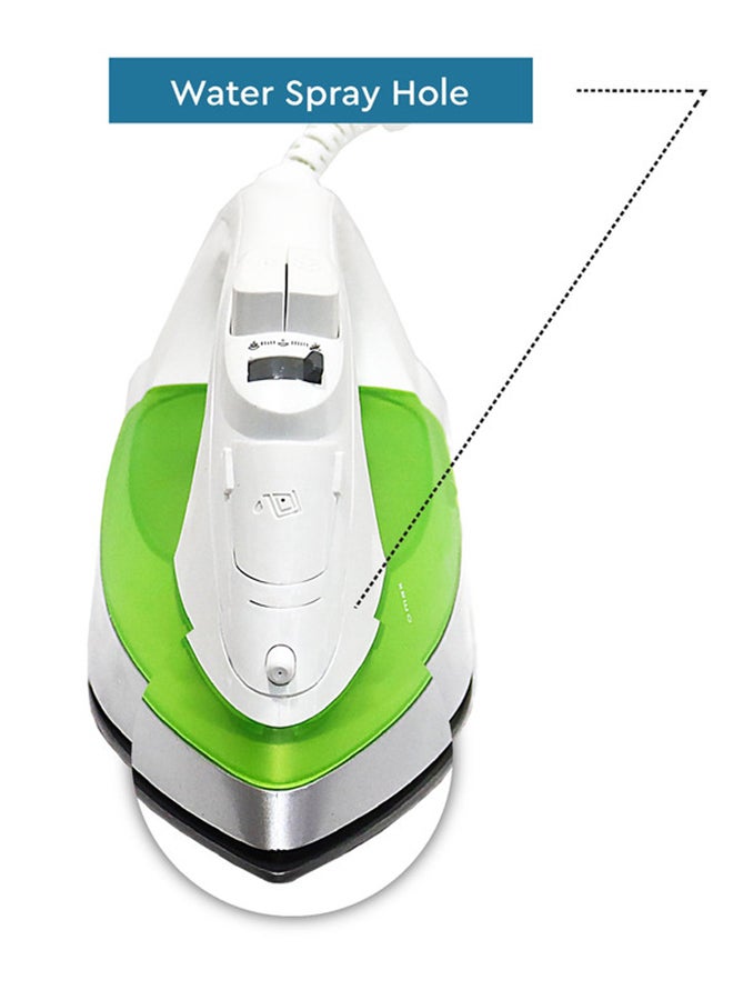 Variable & Vertical Steam  Iron with Cord Length 2mtr, Cloth Seeve Cord, Non Stick Soleplate and Ergonomic Handle Design 1100.0 W NSI246 Green