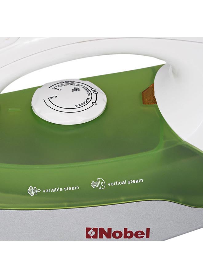 Variable & Vertical Steam  Iron with Cord Length 2mtr, Cloth Seeve Cord, Non Stick Soleplate and Ergonomic Handle Design 1100.0 W NSI246 Green