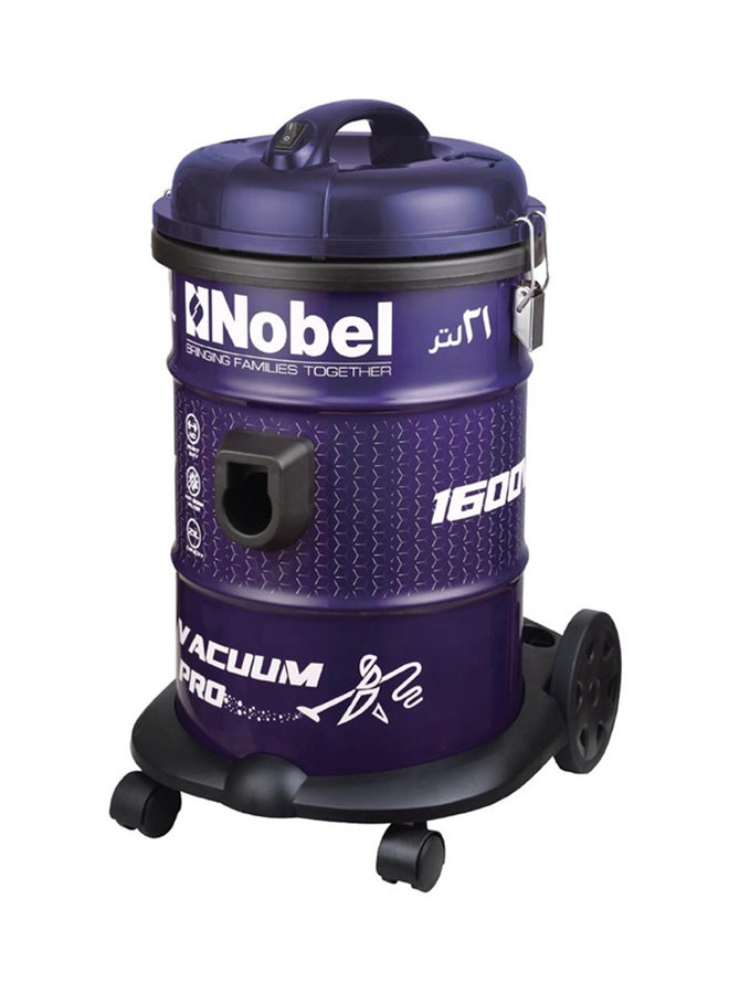 Nobel Drum Vacuum Cleaner with Solid & Durable Iron Tank and Smooth Roller For Better Agility Wheels 21 L 1600 W NVC2121 Purple  - Image 1
