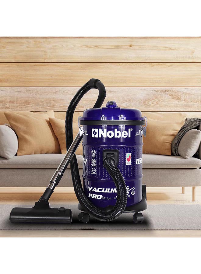 Nobel Drum Vacuum Cleaner with Solid & Durable Iron Tank and Smooth Roller For Better Agility Wheels 21 L 1600 W NVC2121 Purple  - Image 2