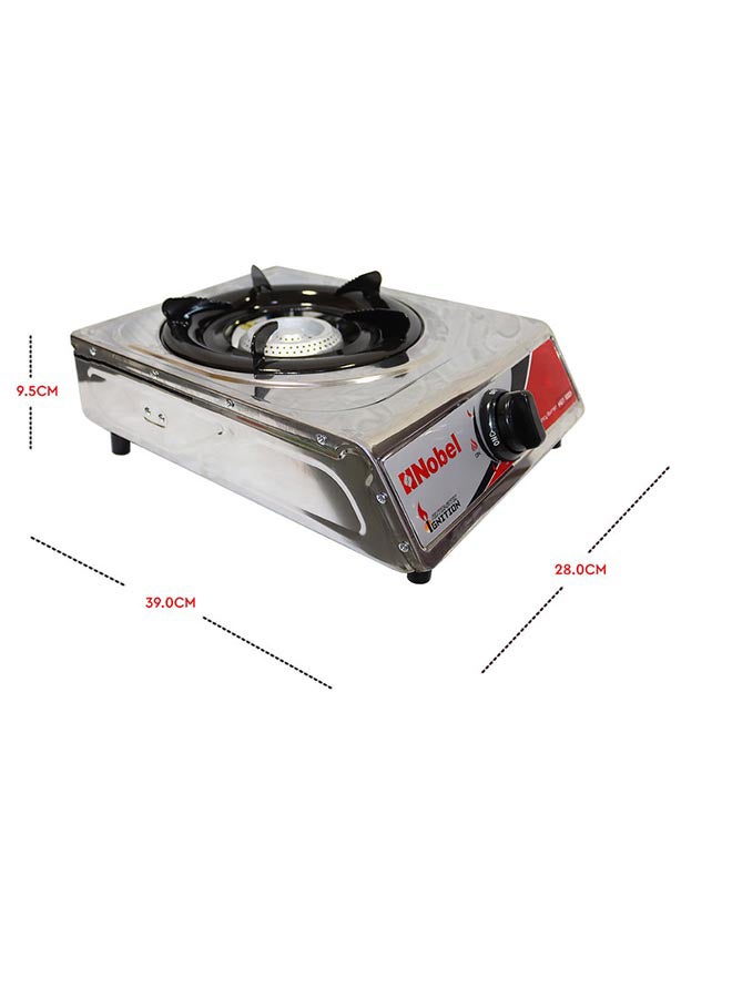 نوبل موقد غاز بشعلة واحدة، حامل مطلي بالمينا من الفولاذ المقاوم للصدأ، رأس موقد خلية النحل من الحديد الزهر - 380 × 270 × 85 (العرض × العمق × الارتفاع) ملم - Image 3