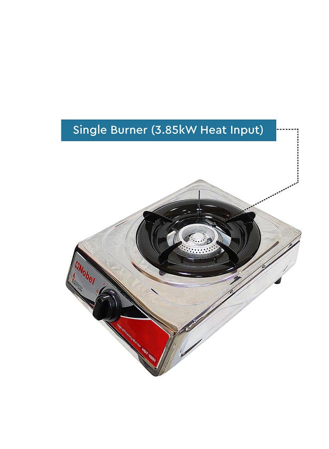 نوبل موقد غاز بشعلة واحدة، حامل مطلي بالمينا من الفولاذ المقاوم للصدأ، رأس موقد خلية النحل من الحديد الزهر - 380 × 270 × 85 (العرض × العمق × الارتفاع) ملم - Image 4