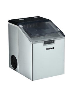 Nobel Ice Cube Maker Stainless Steel 15-18 Kgs 24 Hrs Ice Making Capacity 2.4Kgs Icebin Capacity, 3.2L Water Tank Bullet Ice Shaped Led Indicator 18.0 kg 150.0 W NIM24 Silver  - Image 1