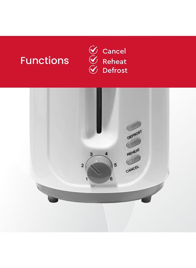 Nobel - 2-Slice Toaster with Precise Toasting, Reheat, and Easy Cleaning for Effortless Breakfasts 750 W NST2T White - Image 1