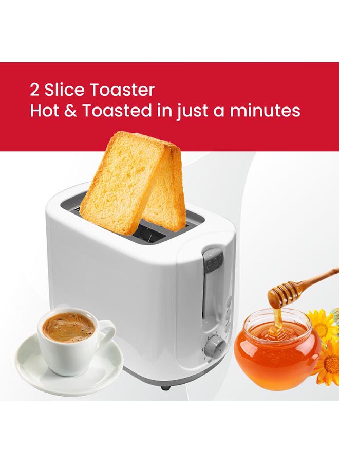 Nobel - 2-Slice Toaster with Precise Toasting, Reheat, and Easy Cleaning for Effortless Breakfasts 750 W NST2T White - Image 1