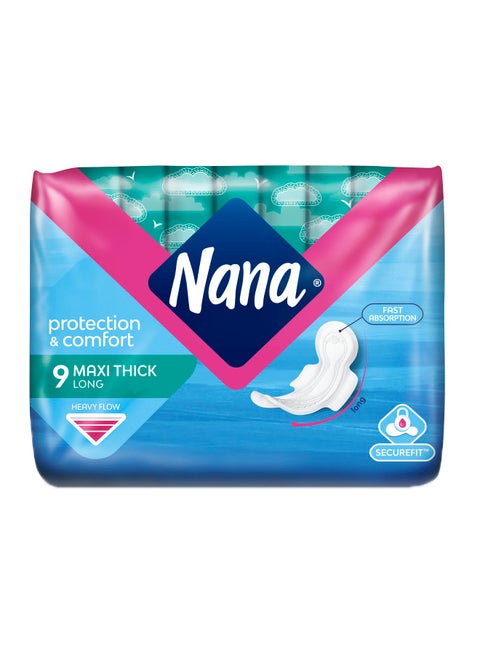 Maxi Thick Long Sanitary Pads 9 Count