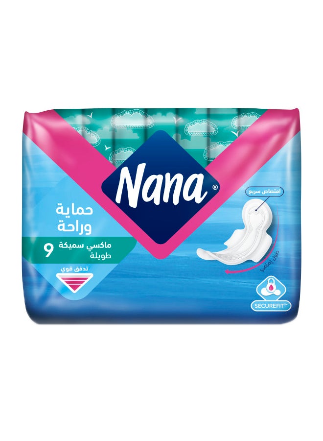 Maxi Thick Long Sanitary Pads 9 Count
