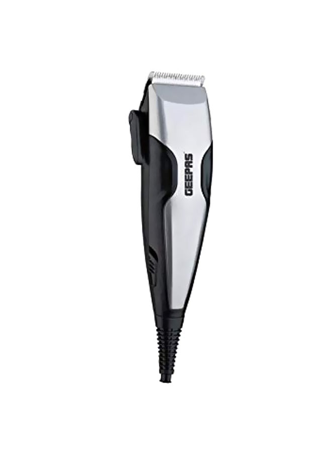 GTR8654 Hair Clipper With Ceramic Blade- Styling Tools, Hair Trimmer Cutting Professional Grooming Clippers With 4 Combs, Brush And Oil For Adult And Kids, 15W Silver/Black 