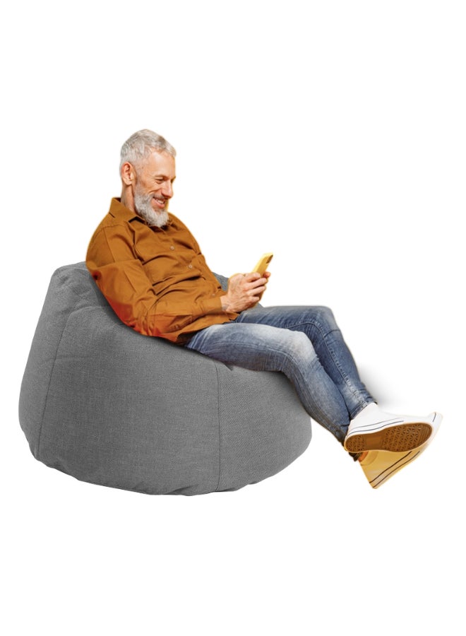 AMERICAN POLO Solly | Linen Bean Bag Chair Light Grey Large - Image 1