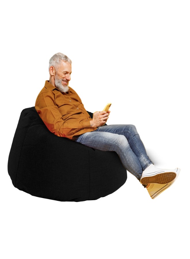 AMERICAN POLO Solly | Linen Bean Bag Chair Black Meduim - Image 1