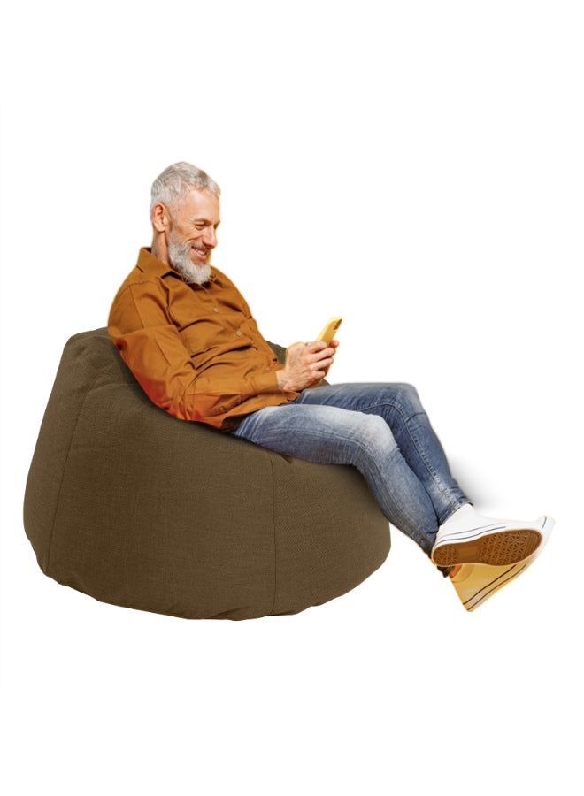 In-House Solly | Linen Bean Bag Chair Brown Small - Image 1