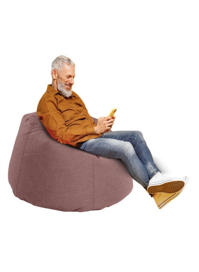 In-House - Solly | Linen Bean Bag Chair Dark Pink Meduim - Image 1