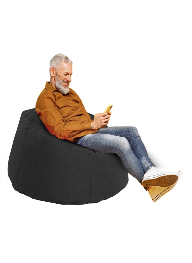 In-House Solly | Linen Bean Bag Chair Dark Grey Large - Image 1
