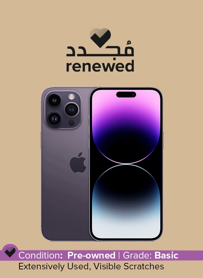 Renewed - iPhone 14 Pro 256GB Deep Purple 5G With FaceTime - v1692794032/N53431087A_1