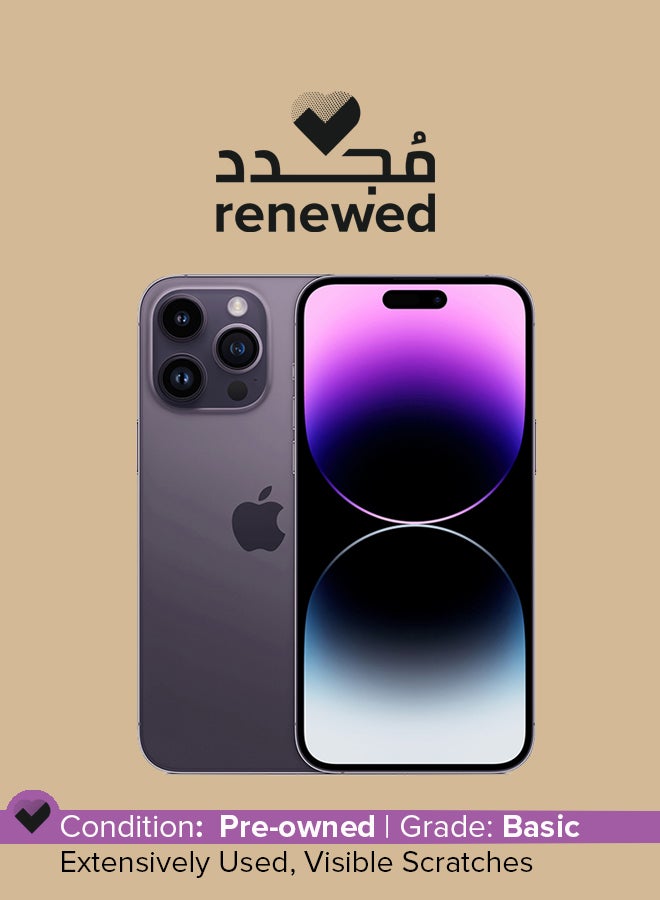 ابل  تم تجديده - هاتف iPhone 14 Pro Max بسعة 512 جيجابايت باللون الأرجواني الداكن ومزود بتقنية 5G مع تطبيق FaceTime - Image 1