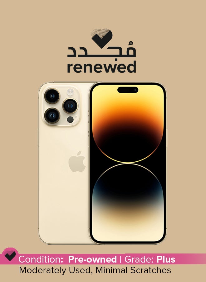 ابل  Renewed - iPhone 14 Pro 256GB Gold 5G With FaceTime - Image 1