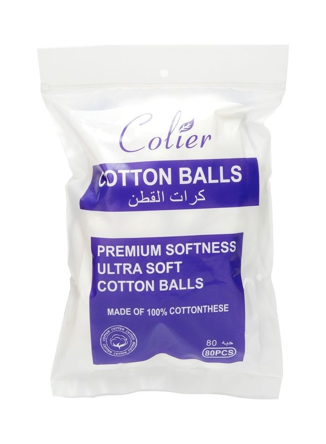 COLIER - Premium Softness Ultra Soft Cotton Balls 80Pcs - Image 1