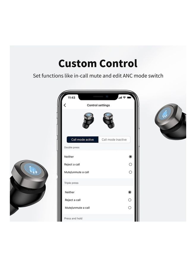 EDIFIER Bluetooth V5.3 Active Noise Cancelling, Fast Charging Wireless Earbuds With Dual Dynamic Drivers, Custom EQ - Physical Button And App Control Black  - Image 4