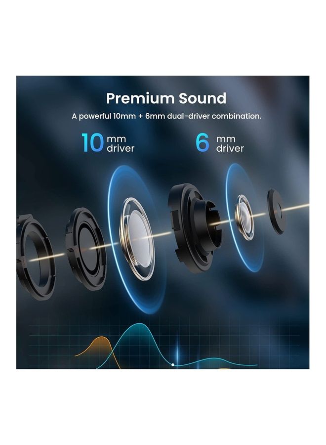 EDIFIER Bluetooth V5.3 Active Noise Cancelling, Fast Charging Wireless Earbuds With Dual Dynamic Drivers, Custom EQ - Physical Button And App Control Black  - Image 5