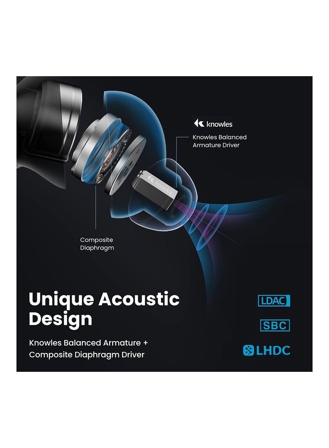 EDIFIER Hi-Res Earbuds - Hybrid Active Noise Cancelling, Wireless Sports Earphones With LDAC, Long Battery Life For Calls And Music Black - Image 3