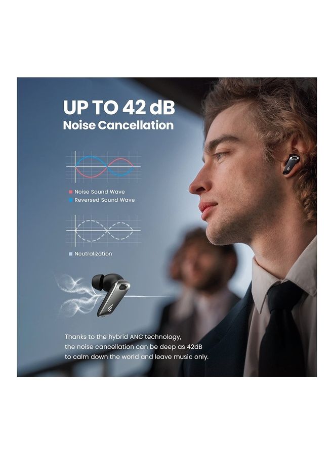 EDIFIER Hi-Res Earbuds - Hybrid Active Noise Cancelling, Wireless Sports Earphones With LDAC, Long Battery Life For Calls And Music Black - Image 4