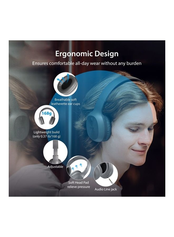 اديفير سماعات رأس لاسلكية فوق الأذن مع عمر بطارية يصل إلى 30 ساعة، اتصال متزامن لمصدرين بلوتوث، ميكروفون مدمج - Image 3