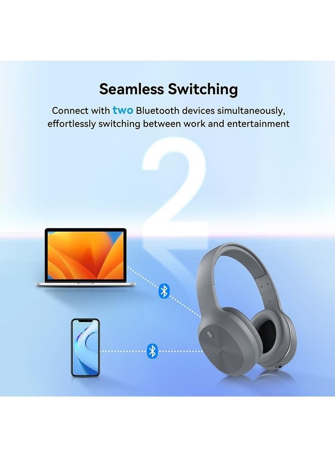اديفير سماعات رأس لاسلكية فوق الأذن مع عمر بطارية يصل إلى 30 ساعة، اتصال متزامن لمصدرين بلوتوث، ميكروفون مدمج - Image 4