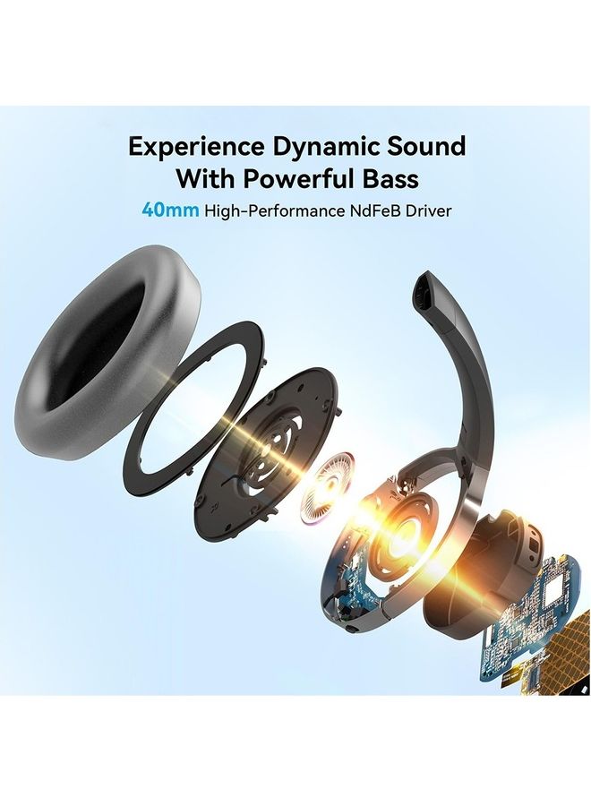 اديفير سماعات رأس لاسلكية فوق الأذن مع عمر بطارية يصل إلى 30 ساعة، اتصال متزامن لمصدرين بلوتوث، ميكروفون مدمج - Image 5