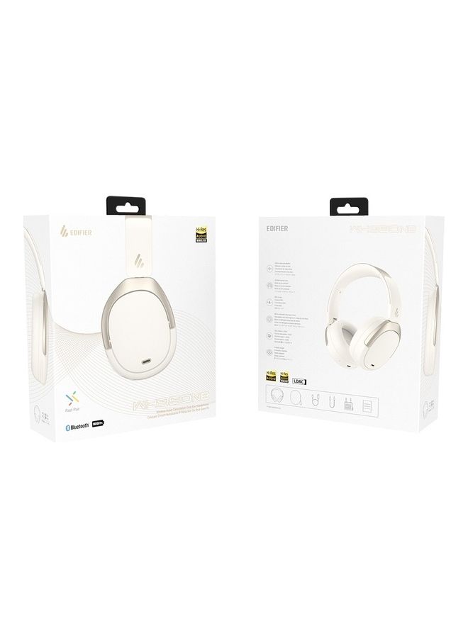 Hybrid Active Noise Cancelling Headphones - LDAC Codec With Hi-Res Audio And Custom EQ Via App After 55H Playtime Plus Foldable Wireless Over-Ear Bluetooth V5.3 Ivory