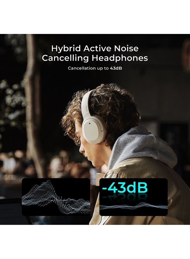 اديفير سماعة بلوتوث - سماعات رأس لاسلكية فوق الأذن مع عمر بطارية يصل إلى 49 ساعة وإلغاء الضوضاء النشط الهجين - Image 3