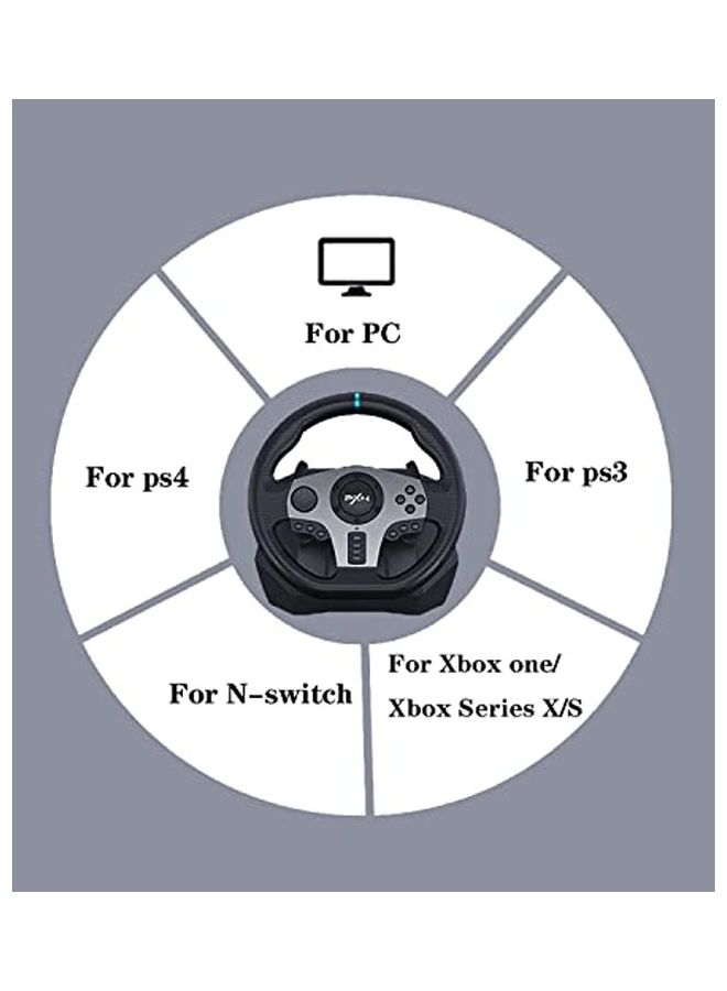 بي اكس ان - عجلة القيادة PXN V9 Racing Wheel عجلة القيادة 270 درجة / 900 درجة PS4 عجلة القيادة ذات المحرك المزدوج القيادة مع الدواسات وعجلة سباق لعبة Shifter لجهاز PS4 PC Xbox One Xbox Series S/X Nintendo Switch - Image 1