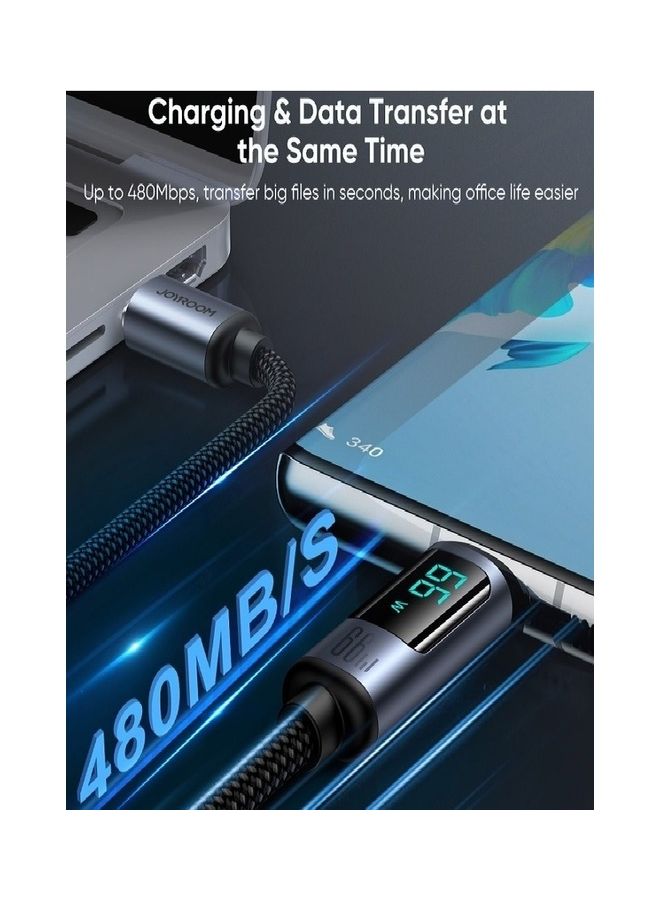 جوي روم كابل USB من النوع C مضفر من النايلون لشحن سريع سلك شاحن لهاتف Samsung Galaxy Note MacBook Pro Nintendo Switch Huawei GoPro Hero 7 PS5 إلخ - Image 4