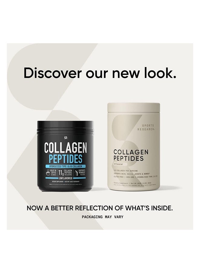 SPORTS RESEARCH - Sports Research Collagen Peptides Powder Unflavored Hydrolyzed Type I & III  1lb 454g - Image 1