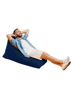 In-House Ilkay | Velvet Bean Bag Chair Dark Blue Large  - Image 1