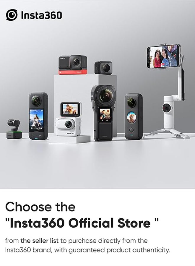 Insta360 - CINSAAQ/B X3 360 Degree Action Camera With Insta360 114Cm Long Invisible Selfie Stick For One RS One X2 And X3 Cameras - Image 1