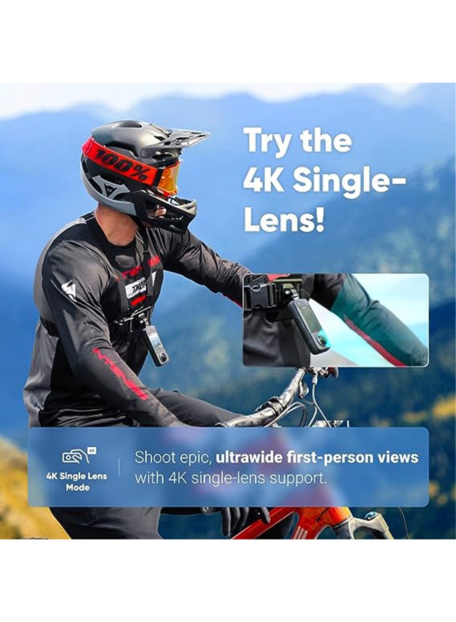 Insta360 - CINSAAQ/B X3 360 Degree Action Camera With Insta360 114Cm Long Invisible Selfie Stick For One RS One X2 And X3 Cameras - Image 1