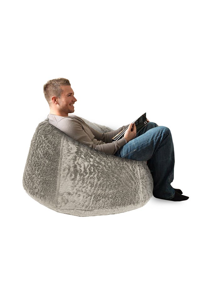 In-House Kempes | Fur Bean Bag Chair Light Beige Small - Image 2