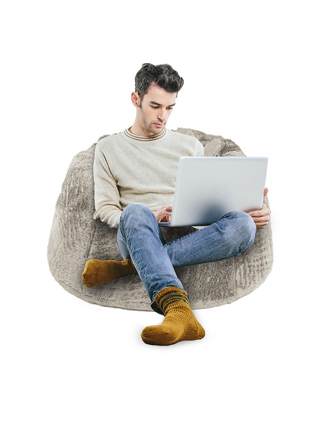 In-House Kempes | Fur Bean Bag Chair Light Beige Small - Image 1