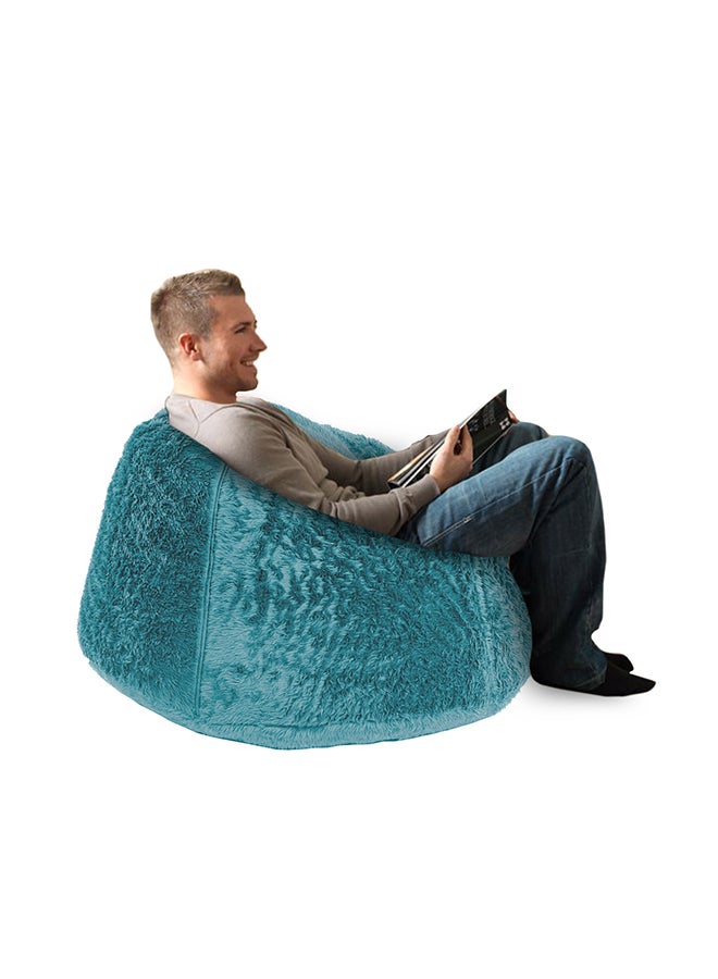 In-House - Kempes | Fur Bean Bag Chair Turquoise Meduim - Image 1