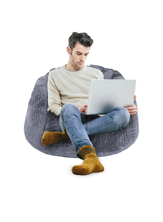 Kempes | Fur Bean Bag Chair Grey Small - v1692869703/N27375714A_1
