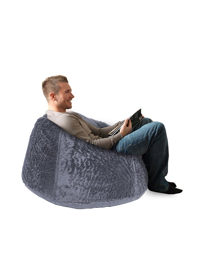 Kempes | Fur Bean Bag Chair Grey Small - v1692869703/N27375714A_2