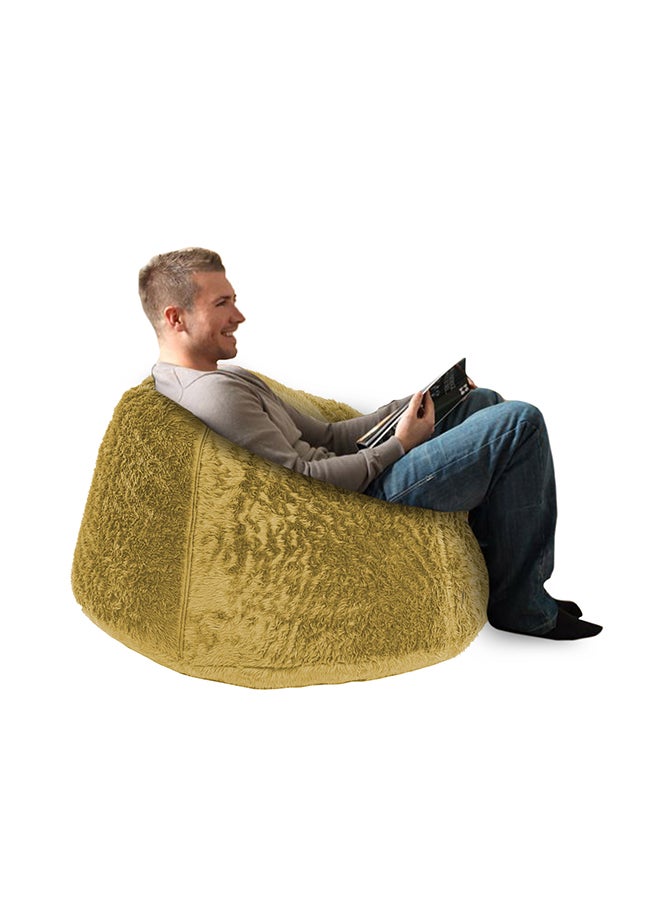 Kempes | Fur Bean Bag Chair Gold Small - v1692869710/N27375703A_2