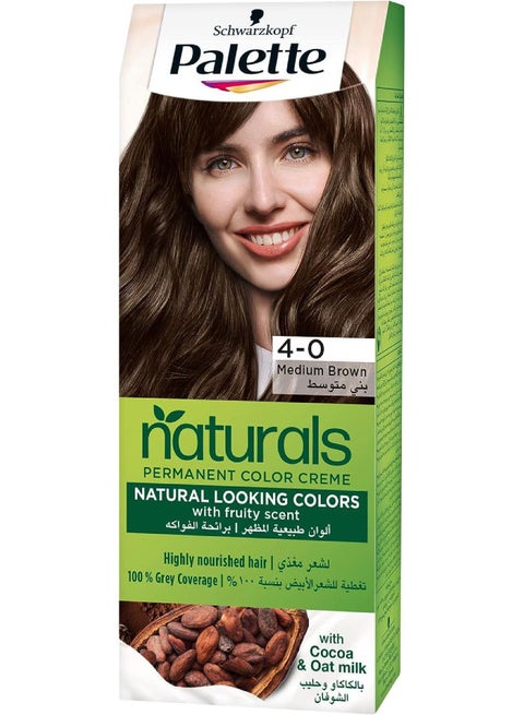 Permanent Natural Colours Cream 4.0 Medium Brown 50,50,10ml