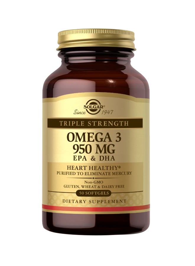 Solgar Omega 3 950 Mg Dietary Supplement - 50 Soft Gels