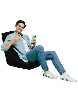 Pascal | Linen Bean Bag Chair Black Small - v1692872765/N52734990A_1